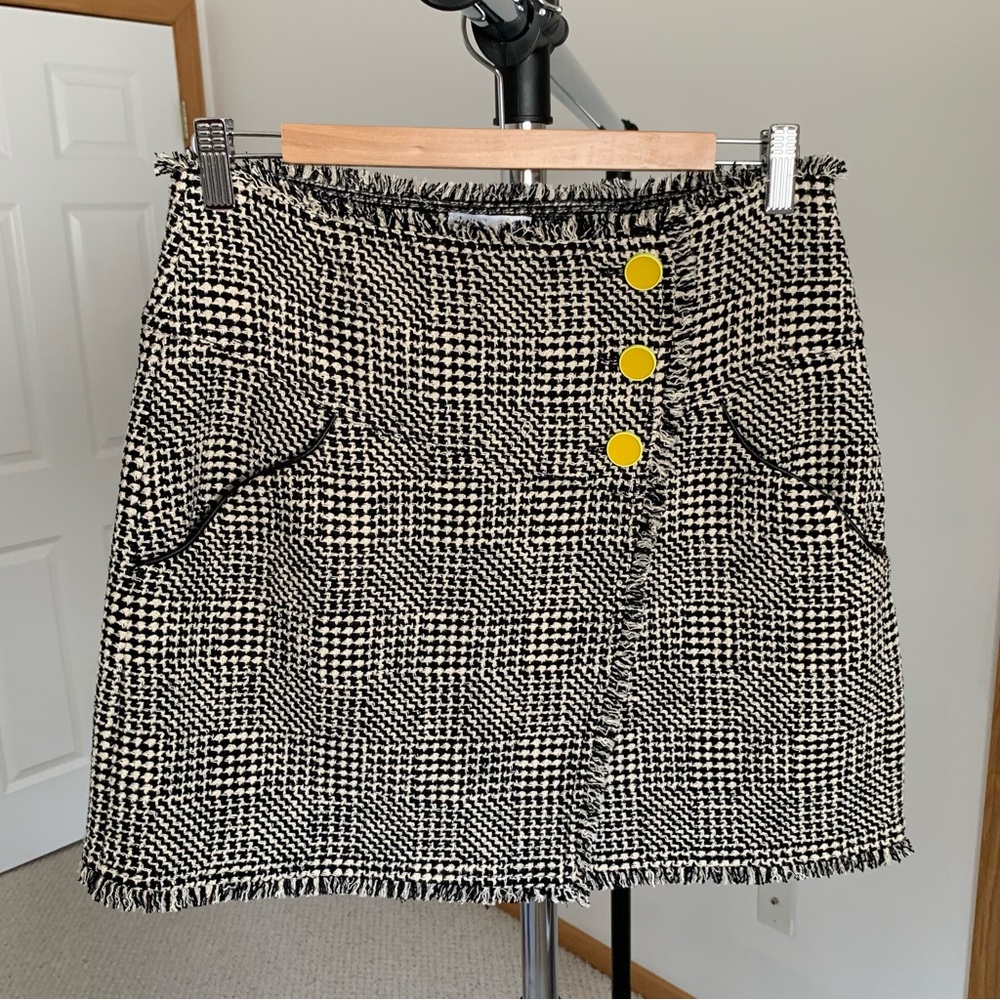 Tanya Taylor Monti Tweed Fringe Mini Skirt 6
